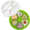 Fujipacks Hanbai Onigiri Mold Easy Convenient Omusubi 6-Hole Maker Made Japan Master Rice Ball Onigirazu Press Madole Green