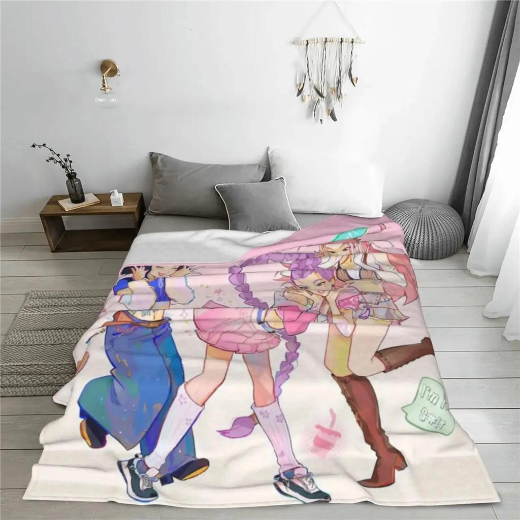 Live Kpop D-emon Hun-ter Decke, kpop Lustiges Geschenk, kuschelige K-pop Demon Hunters Huntrix Decke, von Anime inspiriert, von Huntrix inspirierte Decke