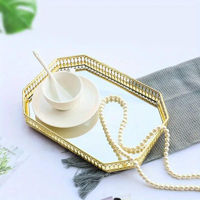 1PC Metal Cosmetics Trays Octagonal Versatile for Accessories Jewelry Tray Elegant Tray Organizer Jewelry 2 Sizes