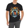 2026 Summer Unisexs Wolf Print Round Neck Tshirt Made Of 100 Pure Cotton Soft And Breathable Outdoor Casual Short Sleeved Shirt