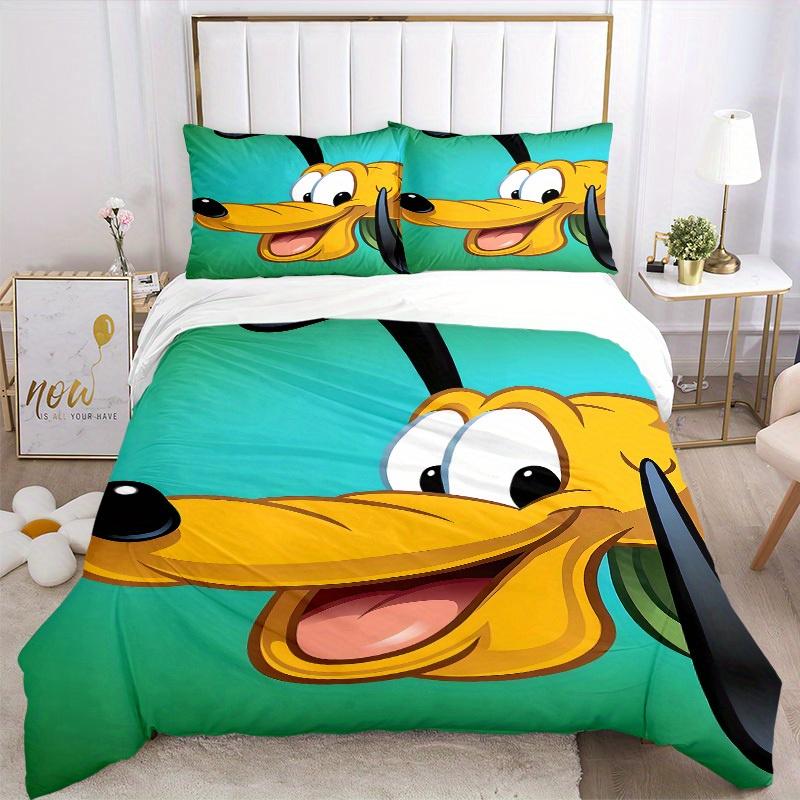 3pcs Set Pluto Dog1pc of Quilt Cover+2pcs of Pillowcase, No Core, Print Bedding, All Seasons Bedroom Setting090