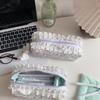 High Quality Lace Floral Pattern Pen Bag Zipper Design Large Capacity Pencil Case Stationery Organizer School Office