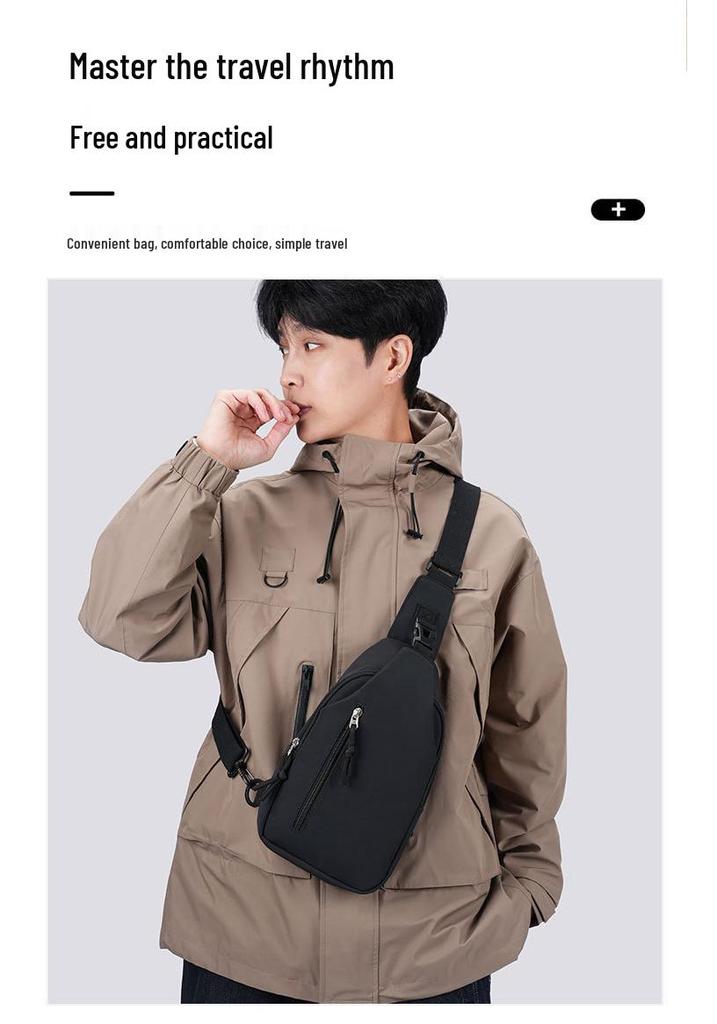 Men's Casual Crossbody Chest Bag - Large Capacity, Lightweight, Fashionable Sports Backpack for Mobile Phones