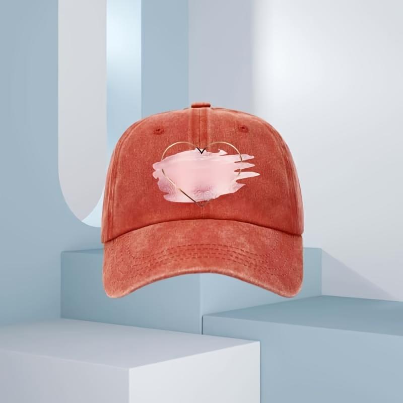 Ladies' High-quality Geometric Heart-shaped Printed Baseball Cap - Seasonal Universal