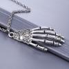 Vintage Skull Claw Pendants Women's Necklaces Long Antique Silver Chain Punk Hiphop Halloween Party Neck Jewelry