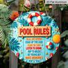 2D Flache Aluminium-Schilder im Vintage-Stil, Wanddekorationen, Erhältlich in verschiedenen Größen, Mit Pool-Schwimmtiere, Rettungsringen und Blasenmustern. Passend für
