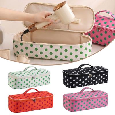 With Handle Curler Storage Bag Polka Dot Makeup Bag Fashion Hair Dryer Storage Bag  For Travel