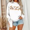 Women's Casual Fashion Round Neck Long Sleeve Halloween Printed Sweatshirt
