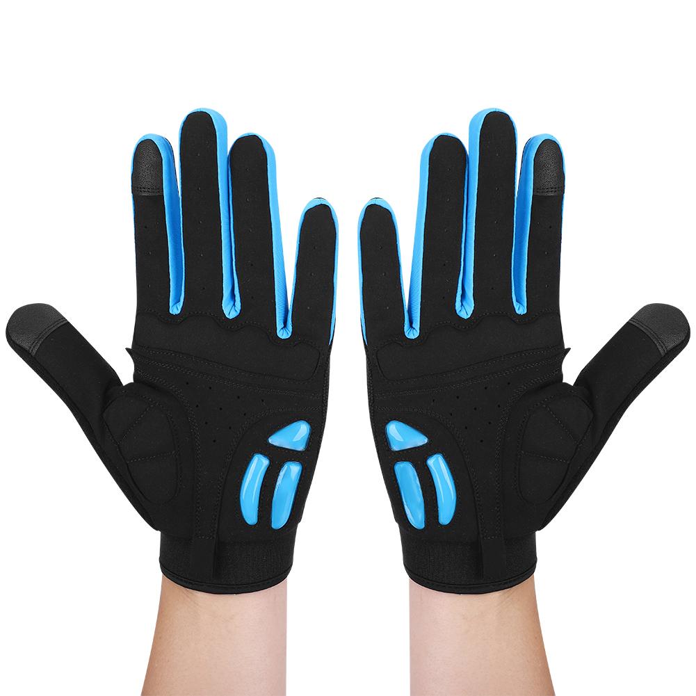 1 Paar Unisex Sport-Handschuhe Stoßdämpfende Atmungsaktive Nylon-Handschuhe für Outdoor-RadfahrenSchwarz und blau