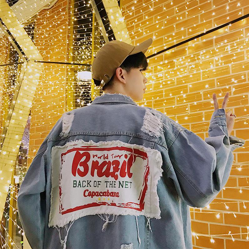 mens graffiti denim jacket