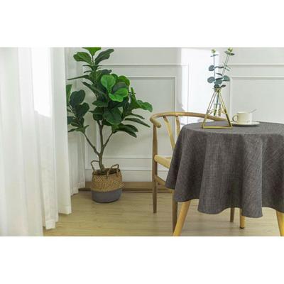 Solid Anthracite Round Stain-resistant Tablecloth 160 Cm - Grey -