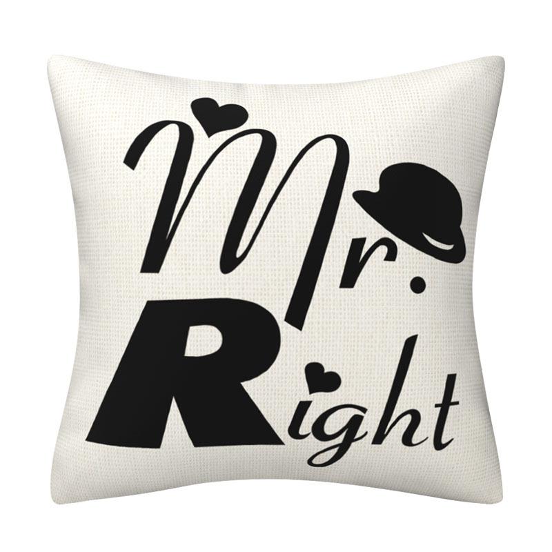 2025 Valentine'S Day Red Letter Printed Pillowcase Linen Love Print Valentine'S Day Home Decorative Pillowcase 45x45cm