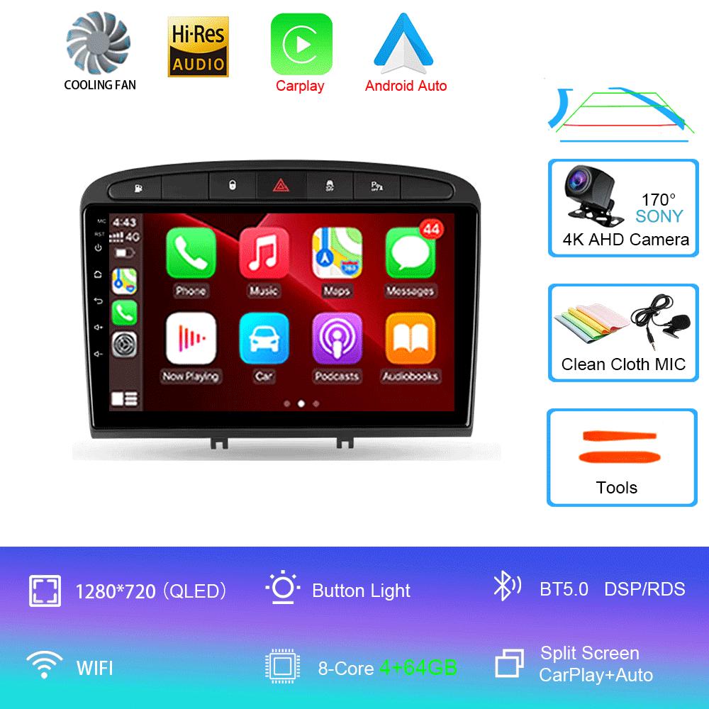 Android 14 Carplay Auto For Peugeot 308 308SW 2007-2015 408 2012-2020 GPS Car Radio Multimedia Video Player Stereo WIFI+4G DSP