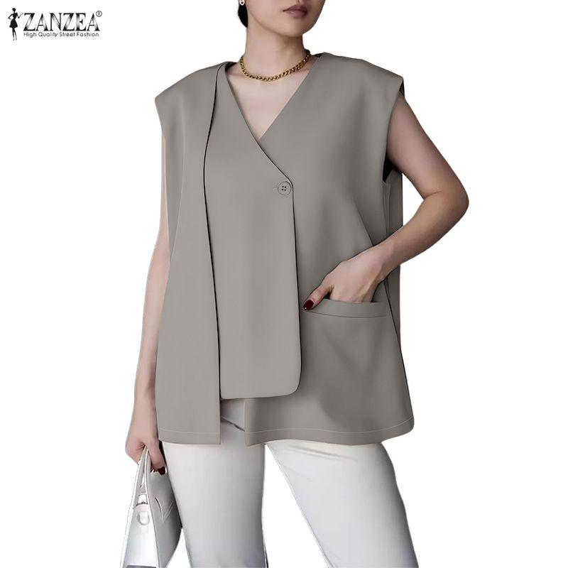

ZANZEA Women V-Neck Loose Casual Sleeveless Vest Tops 5XL
