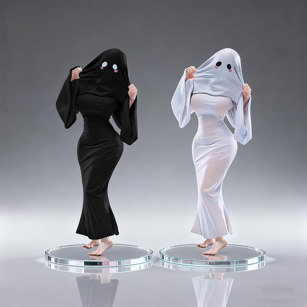Illustration Anime Ghost Girl Figure Halloween uniform Ghost Action Figure Sexy Girl Figure Adult Collectible Model Toys Gifts