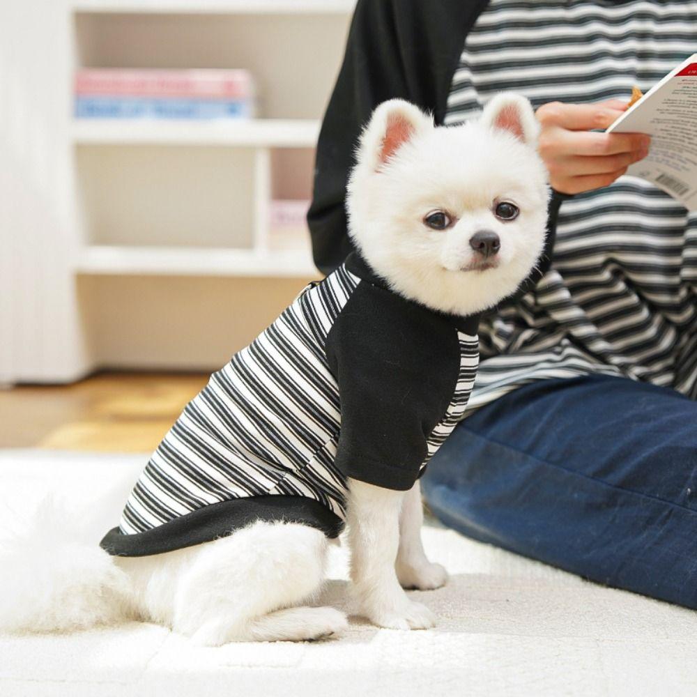 Comfortable Dog Hoodies Soft Dog Base Coat Fashion Striped Pet Clothes  Autumn and Winter