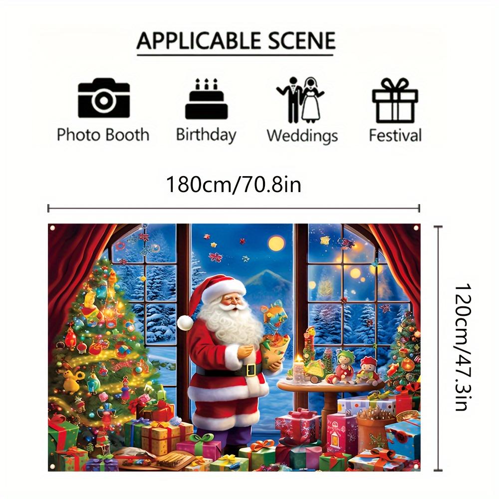 1Pcs Christmas Santa Claus Snowy Village Decoration Background Xmas Backdrop Decorations For Photo Studio Photo Booth Party