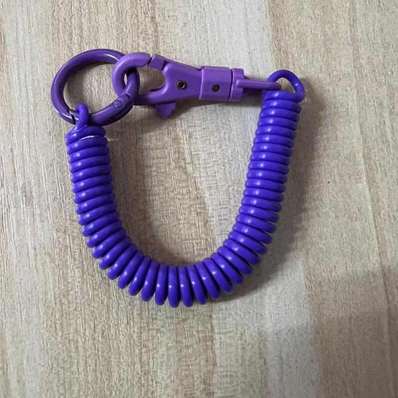 Dehnbarer Spiral-Schlüsselanhänger, Einziehbarer Schlüsselanhänger mit Spiralfeder Zinklegierung Schlüsselhalter Farben Schlüsselanhänger für Rucksack