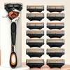 Five-Layer Anti-Scratch Razor, Stainless Steel Manual Shaver with Gillette Fusion5-Compatible Head