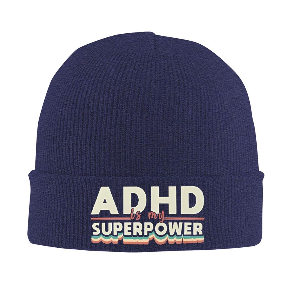 

pc ADHD Bonnet Hats my SuperPower Beanie Hats Printed Knitting Hat Autumn Cool Unisex Women Unisex Kpop Elastic Cap