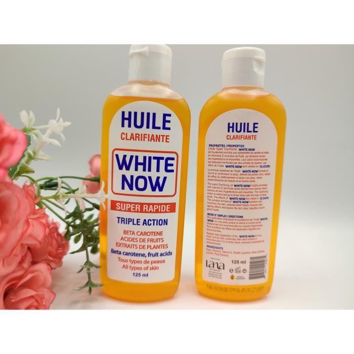 Huile Clarifiante - White Now - 125ml - Triple action - Acides de fruits - Vitamine C ou E