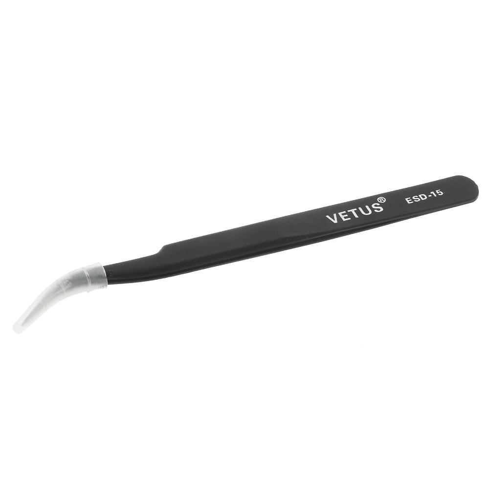 

VETUS ESD-15 Anti-Static Stainless Steel Fine Tip Curved Tweezer Maintenance Tool,Length: 120mm Type A
