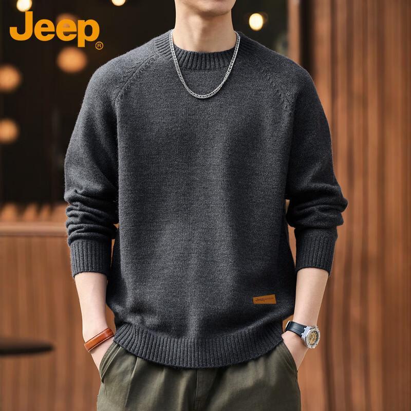 

JEEP Men s Round Neck Thickened Knit Sweater XL