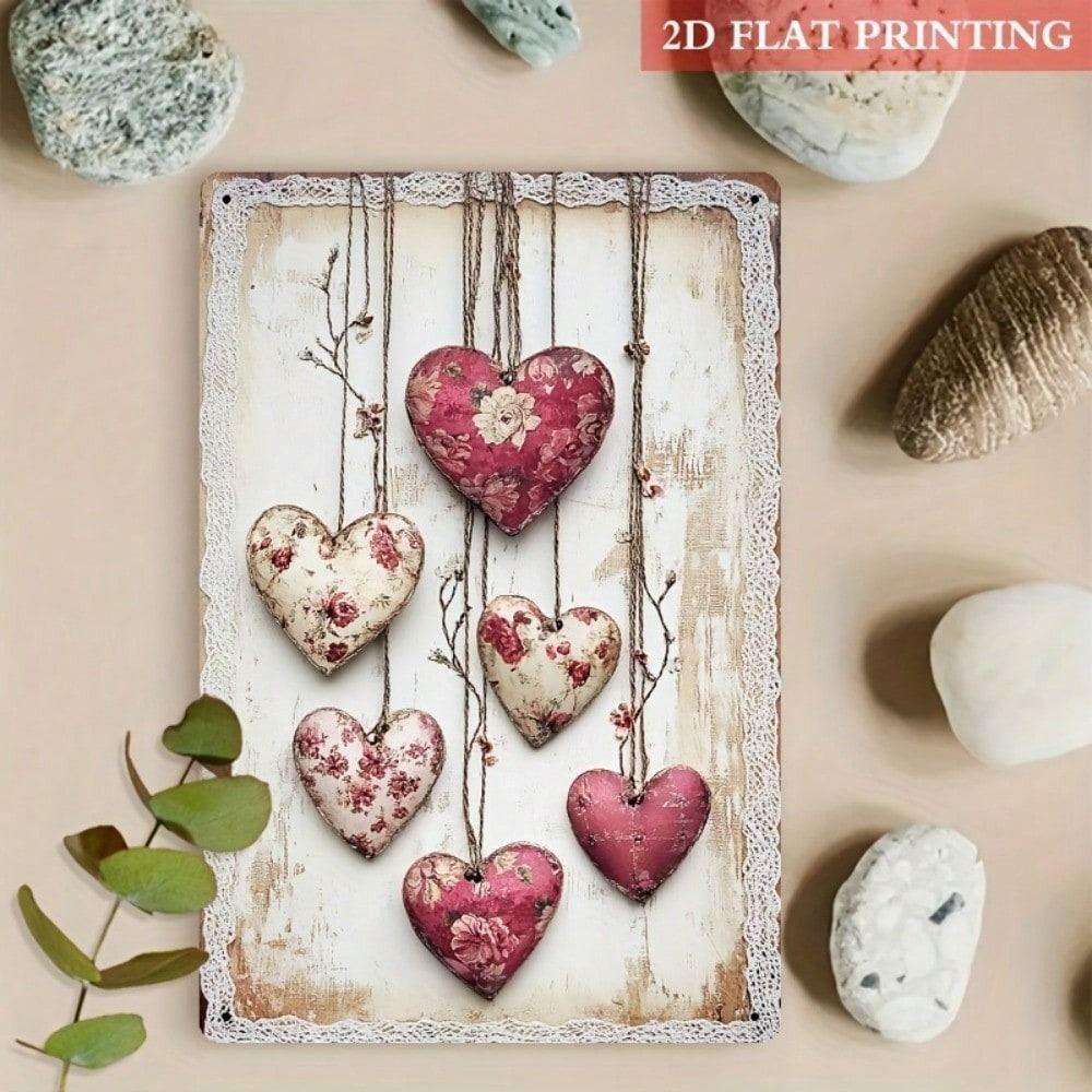 Tin Sign Floral Artwork Wall Decor 20x30cm Metal Painting Retro Home Decoration Handmade Craft Gift