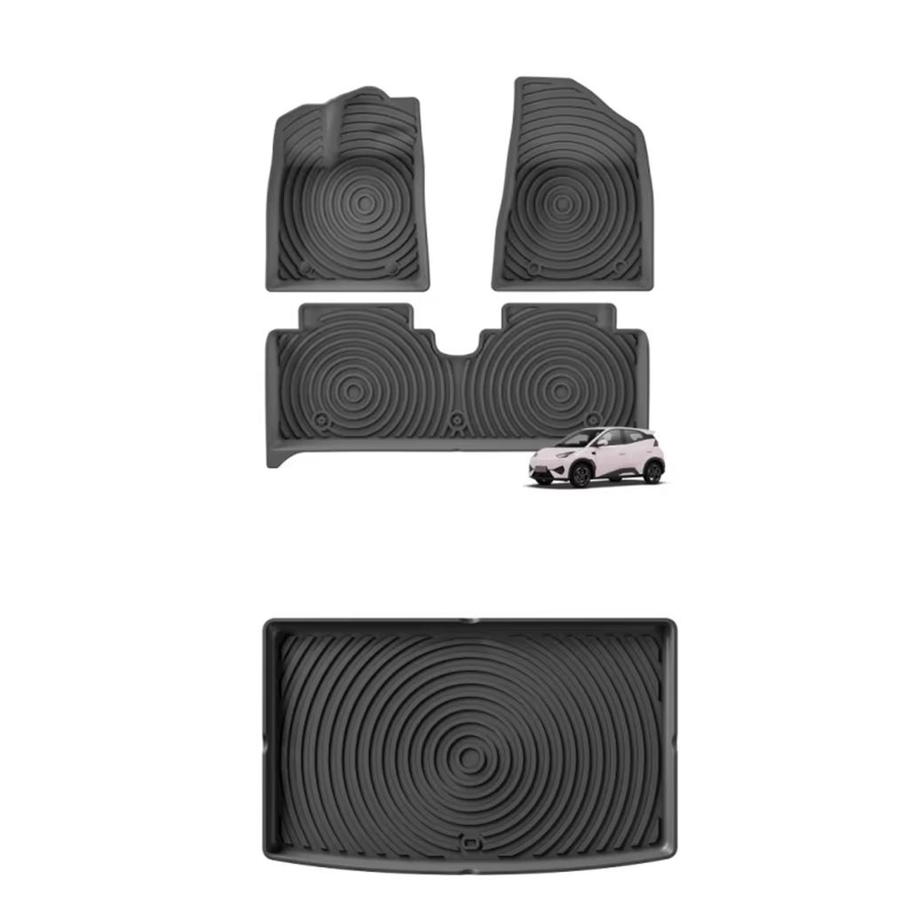 LUCKEASY Left Hand Drive for BYD Dolphin Smart Driving Edition 2025 TPE Car All -Weather Floor Mats Trunk Pad Accessories Black
