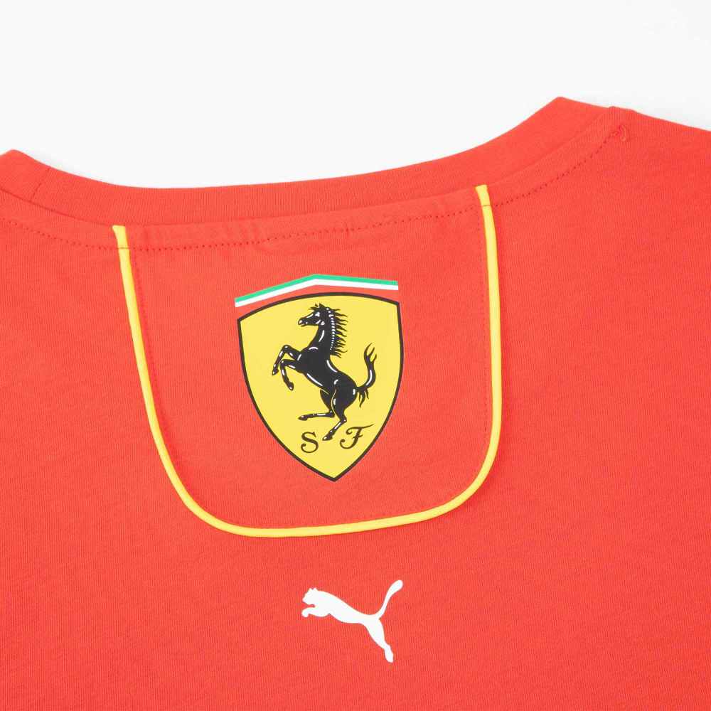 Puma Scuderia Ferrari Team Logo Print Rundhals T-Shirt Herren Tops Rot 763603-01