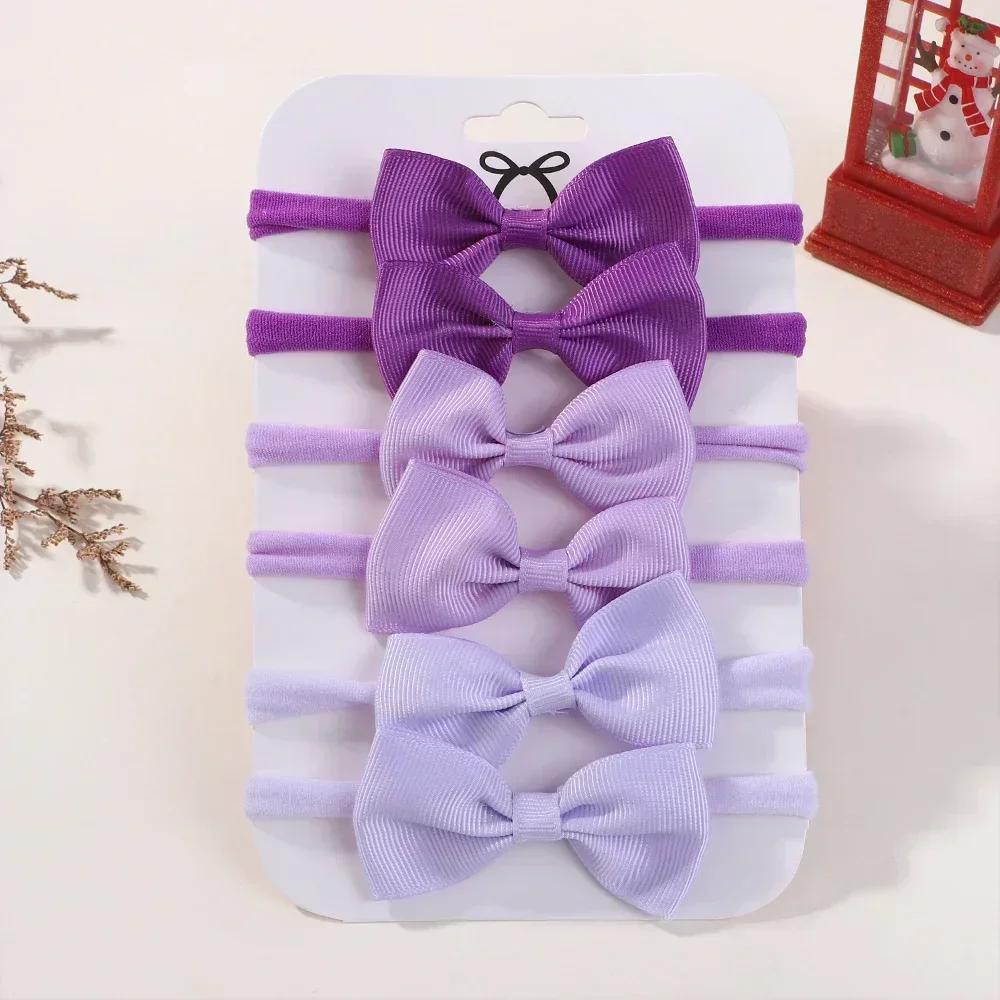 6Pcs/Set Sweet Colorful Ribbon Bowknot Elastic Headband for Baby Girls Ties Headwear Infant Kid Hair Accessories Diademas Gifts