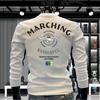 2025 Men's Autumn Fleece-Lined Hoodie – Trendy Round Neck, Long Sleeve Winter Top