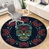 1pc Sugar Skull Art Chair Carpet for Office, Indoor Non Slip Washable Polyester Fiber Carpet,