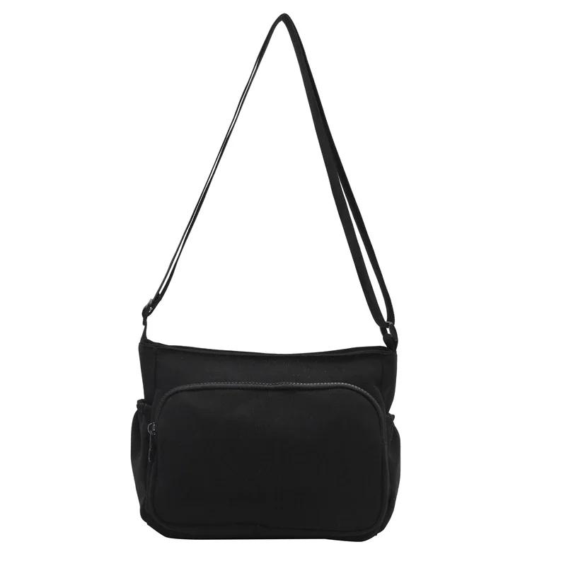 Geantă Crossbody din Nailon Monocrom cu Fermoar de Capacitate Mare, Geantă de Umăr pentru Femei, Fashion, Casual, Multifuncțională, Ușoară, Simplă, pentru Navetă