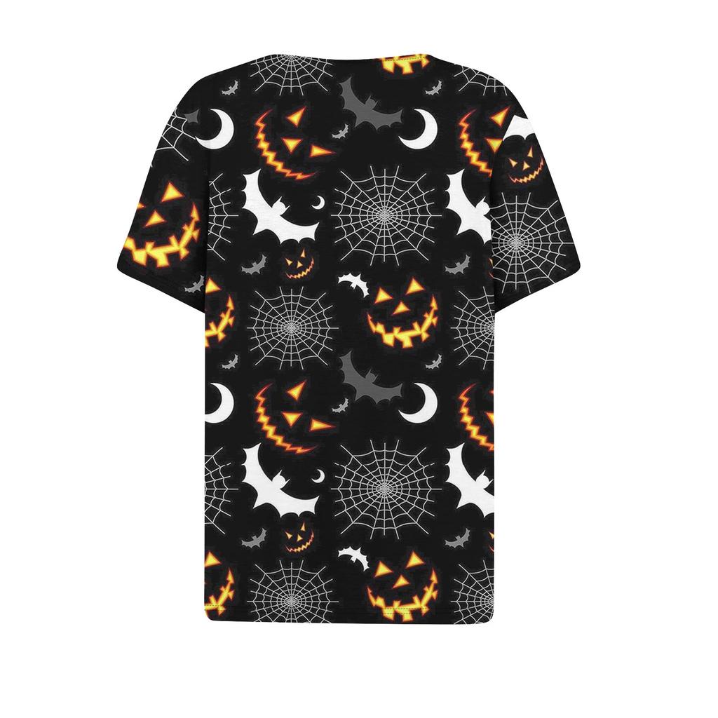 Damen-T-Shirt, T-Shirt, bedruckt, Knopfleiste, kurzärmelig, für den Alltag, Wochenende, modisch, Basic, V-Ausschnitt, normales Oberteil