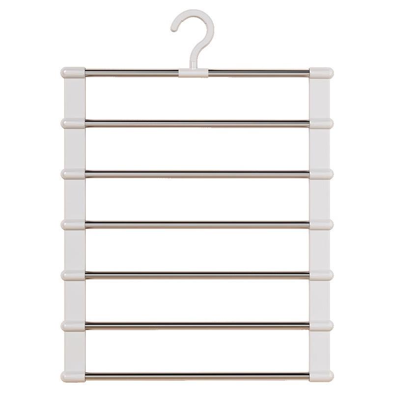

1 шт. Вешалка для брюк из нержавеющей стали, Стойка для брюк, Держатель для галстуков, ремней, шарфов, Складной органайзер для хранения в гардеробе, Вешалка для брюк 1pcs белый