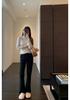 High-Waist Velvet Plus-Size Slimming Micro Flare Pants for Women - Tight Fit, Sharkskin, Autumn/Winter Wear