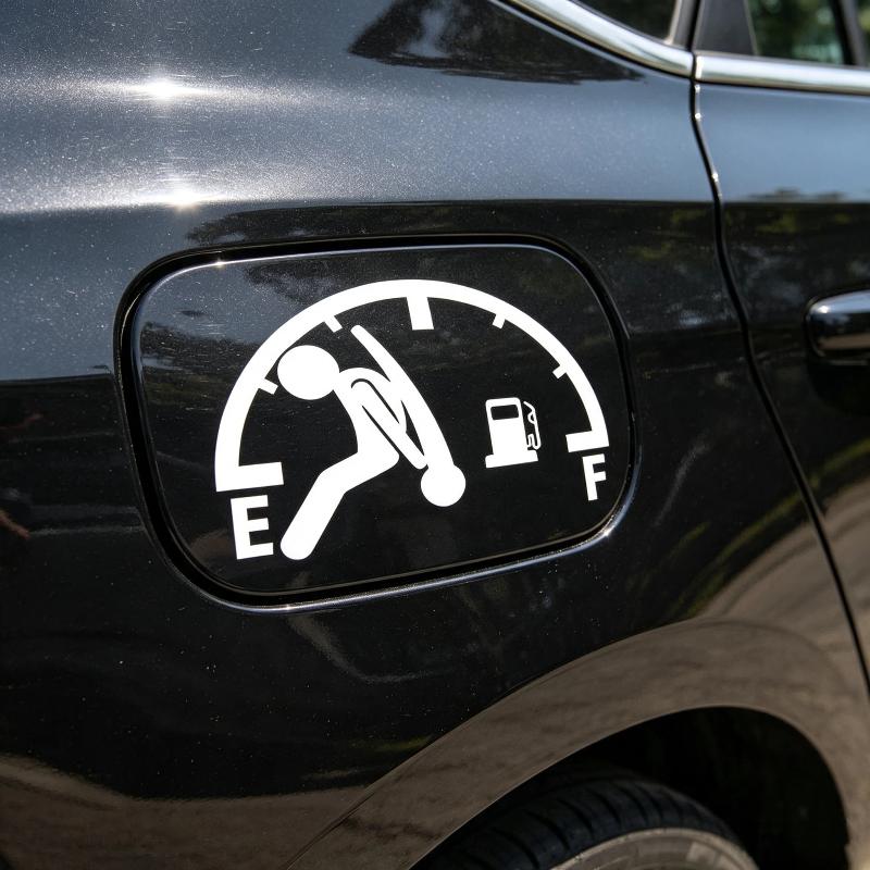 Car Reflective Fuel Tank Cap Sticker Novelty Design Fade Resistant Easy Install Exterior Decor for Trucks SUVs