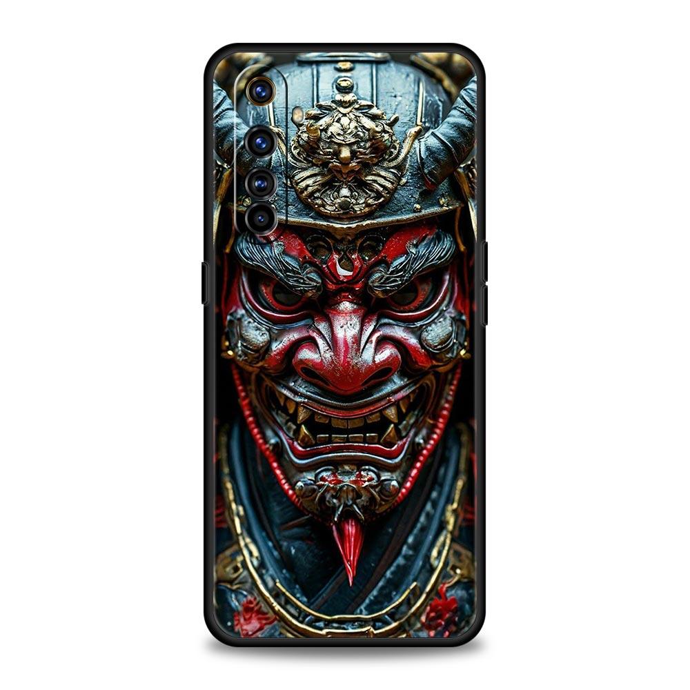 Samurai Hannya Mask Ghost Case For Realme 12 11 10 4G 9 8 5G 7 6 GT5 GT3 GT2 Pro Plus C21 C11 C25 C35 GT Neo 2 3 3T 5 Cover