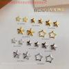 3D Alloy Five-Pointed-Star Gold Silver Diamond Nail Decoration Luxury Manicure Accessories Hollow Star Nail Art Art Rivet Charms