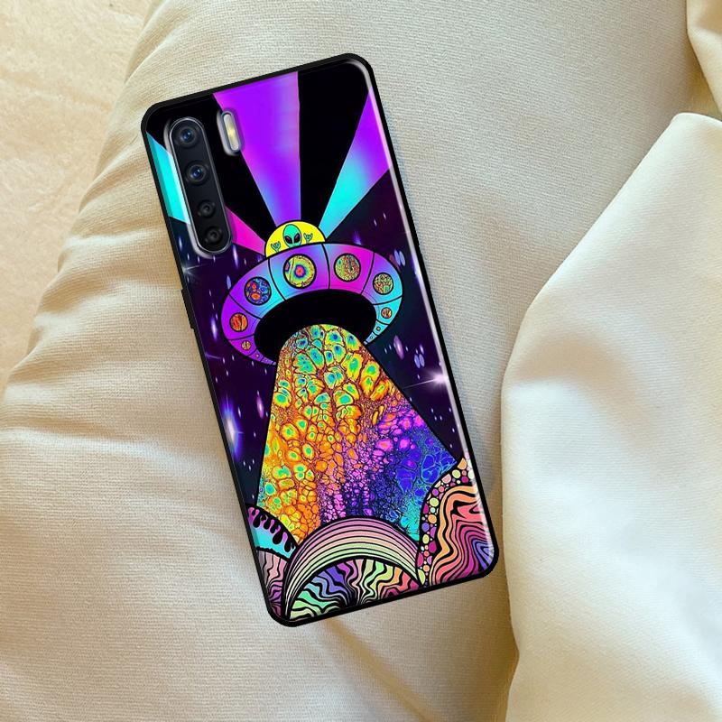 Aesthetics Cartoon Alien Space Case For Oppo A96 A76 A16 A18 A38 A58 A78 A98 A74 A94 A54 A80 A60 A40 A15 A17 A57 A5 A6 Pro