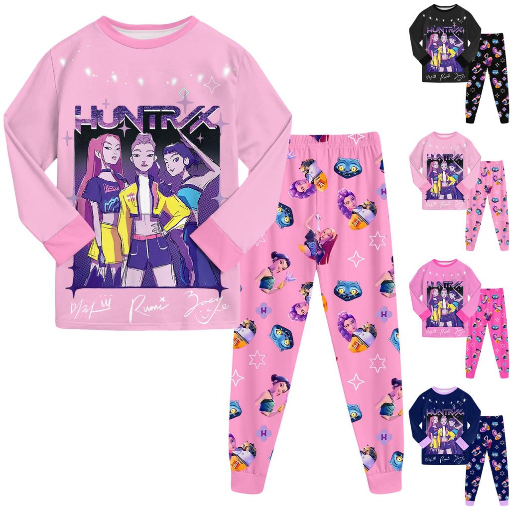 Children's Fashion Suit Skirt Round Neck Long Sleeve Top Pants