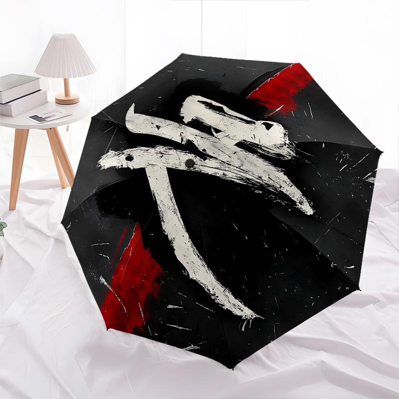 Love, Passion Themed Automatic Opening and Closing Umbrella, Brightly Colored 8-rib Portable Umbrella, Suitable for Men and Women, A Perfect