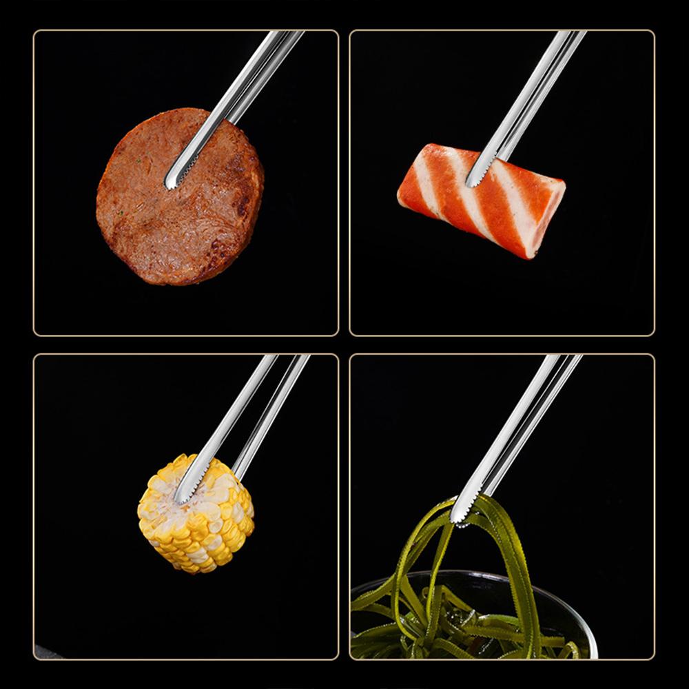 Cleste pentru grătar din oțel inoxidabil îngroșat Cles pentru grătar Cles pentru mâncare Cles pentru friptură multifuncțional Clip pentru pâine prăjită Cles pentru gheață Accesorii pentru bucătărie