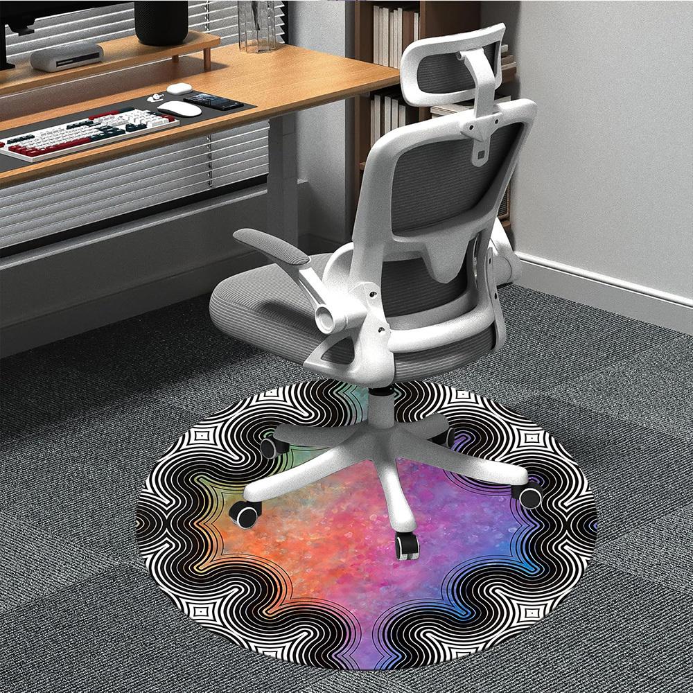 

1pc Neonography Office Round Rug, Carpet for Office, Gaming, Lightweight Round Floor Mat yy260205033 80cm by 80cm