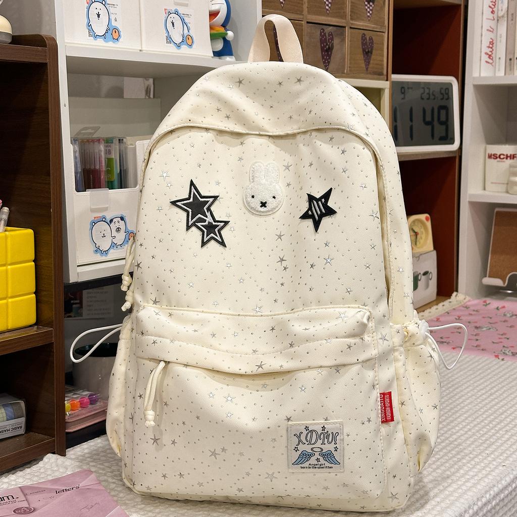 Schoolbag Korean Ins Wind Star Backpack Large Capacity Junior High School Girls High School Elementary School Bag Leisure Travel Backpack