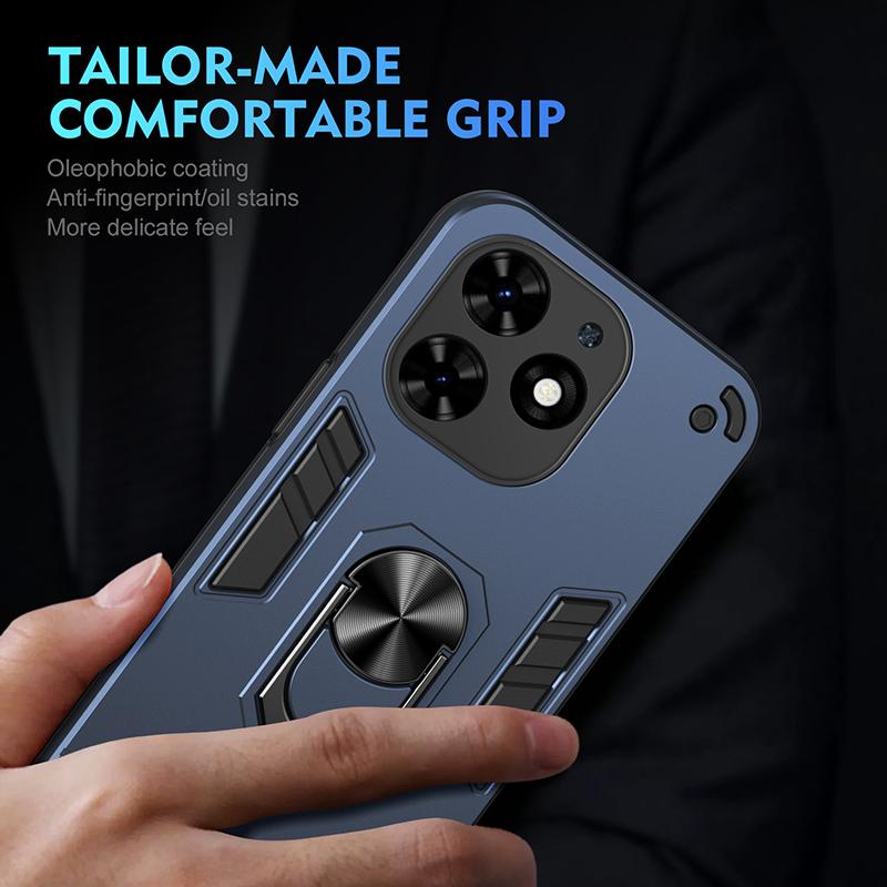Luxury Armor Shockproof Case For Tecno Spark G0 2022 2023 Spark G0 2024 Spark G0 2025 Soft Bumper Car Magnetic Ring Phone Cover
