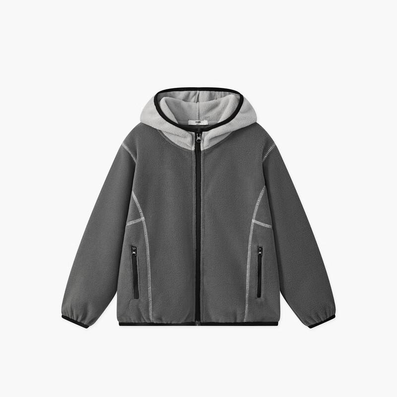 MQD Girls' Autumn Color Block Outdoor Hooded Jacket
