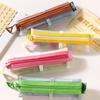 Elastic Strap Zipper Pencil Case Mesh Fabric Stationery Organizer Mesh Pen Pouch  School Supplies