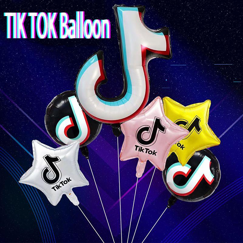 Logo Tok Tik Star Foil Balloon Adults Kids Birthday Party Decor Supplies 60"